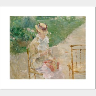 Young Woman Knitting by Berthe Morisot Posters and Art